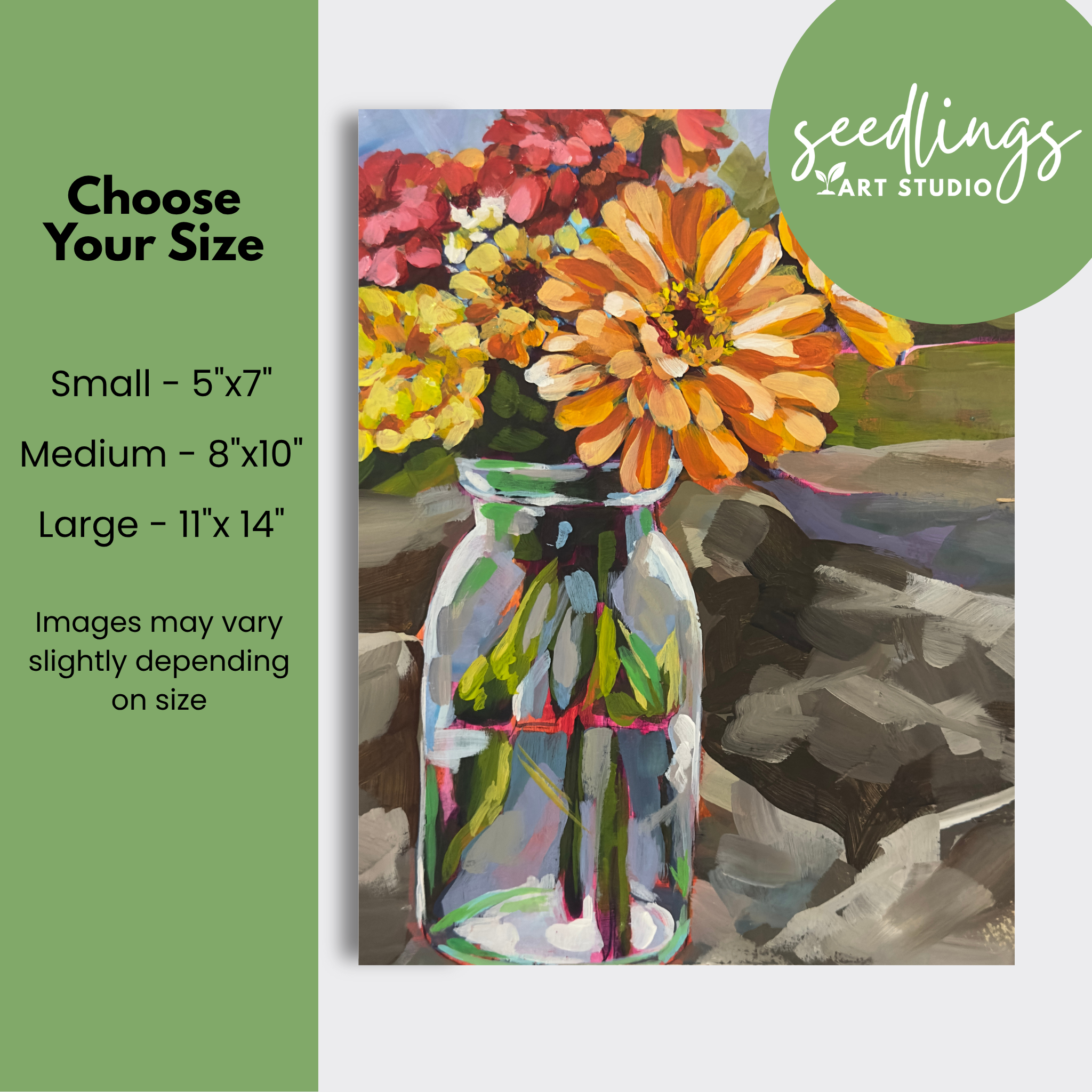 Autumn Zinnia Bouquet Print