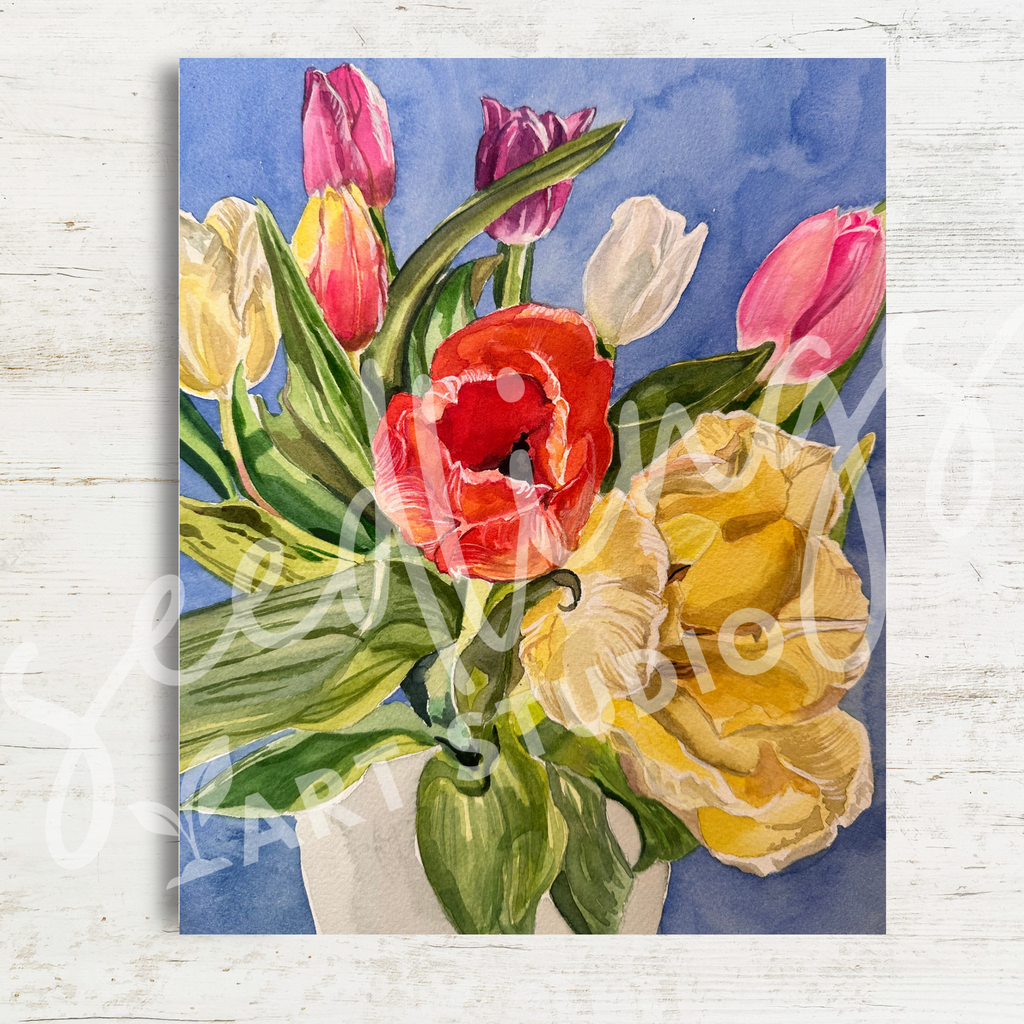 "Abundance" Tulip Bouquet Print
